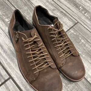 John Varvatos Shoes Barrett Creeper Leather Brown Zip Lace Size 13